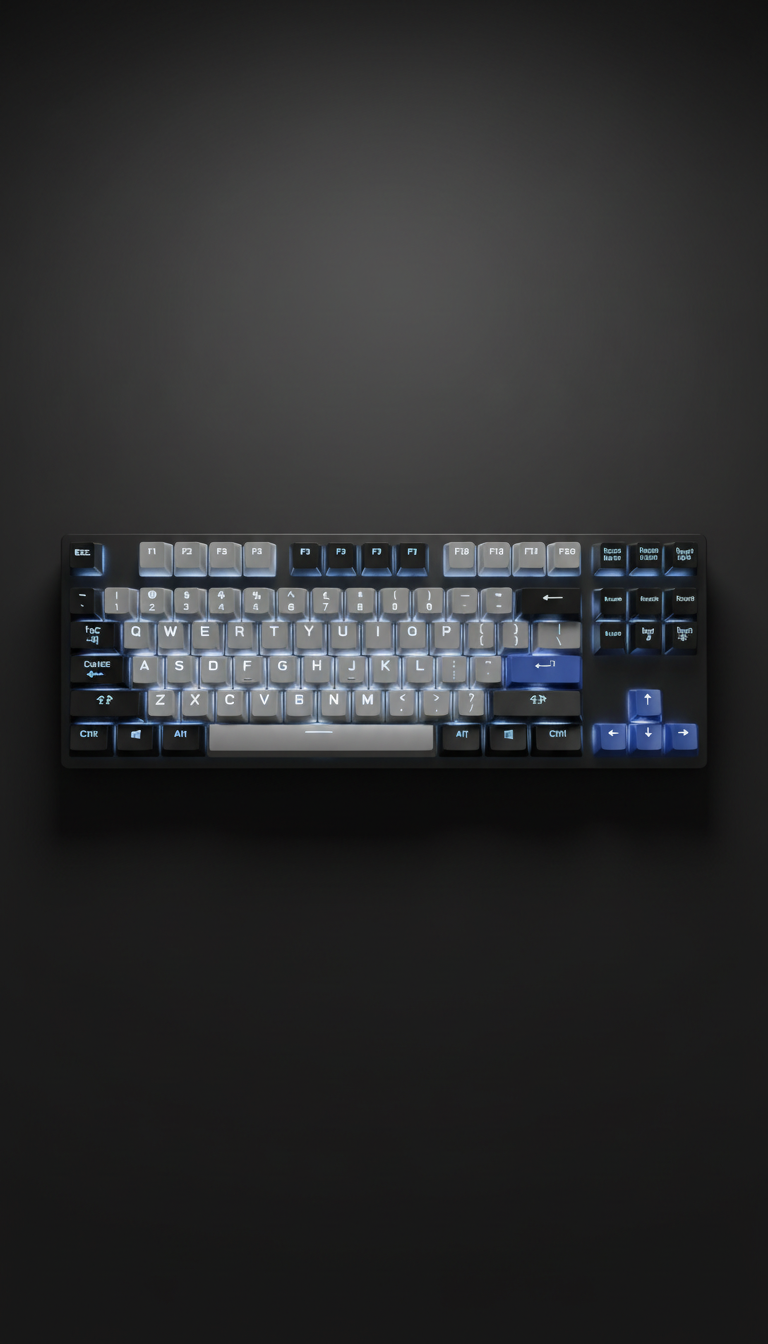 Teclado mecânico gamer com retroiluminação azul